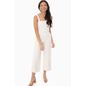 NWOT - White Scalloped Rebecca Taylor jumpsuit